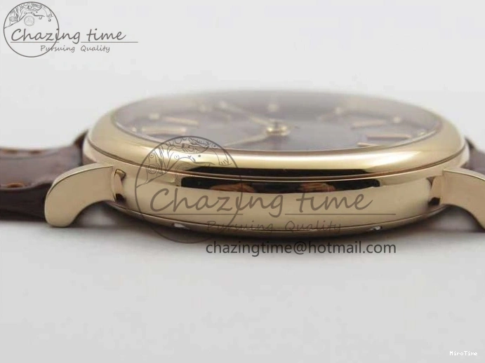 MIROTIME 0313 Portofino 37mm RG V7F 1:1 Best Edition Gray Dial on Deep Brown Leather Strap A SunProtective 7090